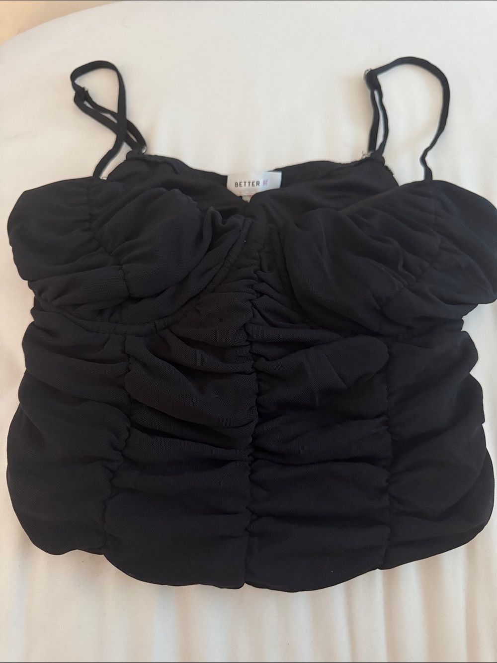 Black Ruched Cami Top